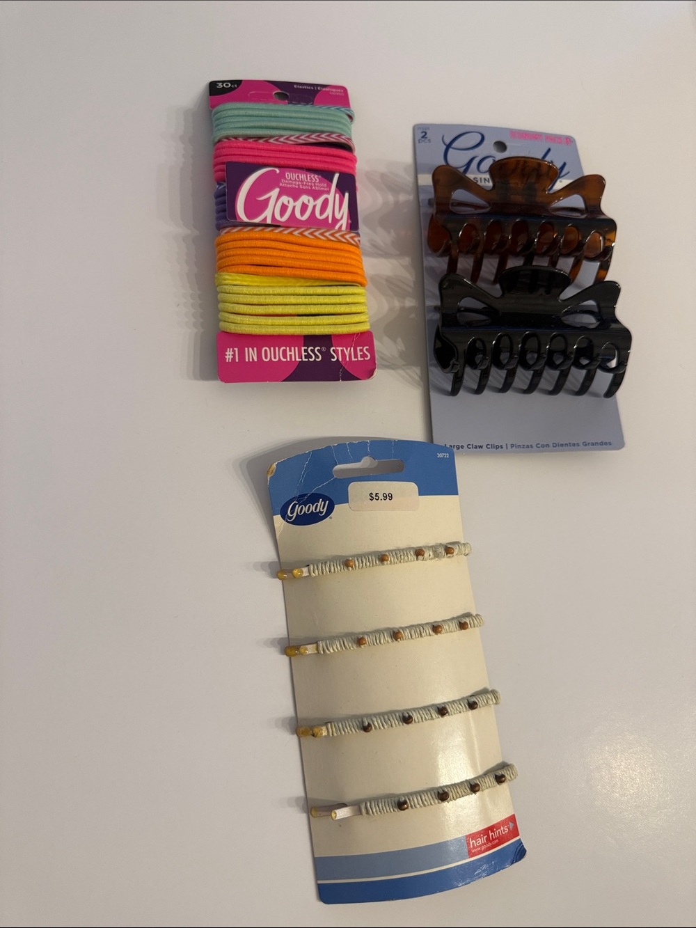 Goody Multicolor Hair Accessory Set — Elastics, Claw Clips & Beaded Bands